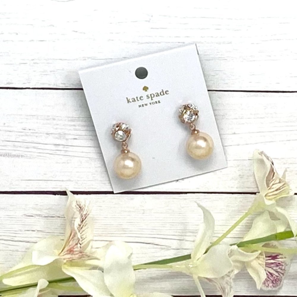 NEW Kate Spade Lady Marmalade Drop Pearl Blush Earrings